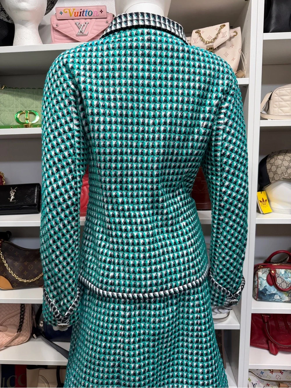 Chanel Turquoise Patterned Cotton Jacquard Paris-Seoul Blazer NWT 40
